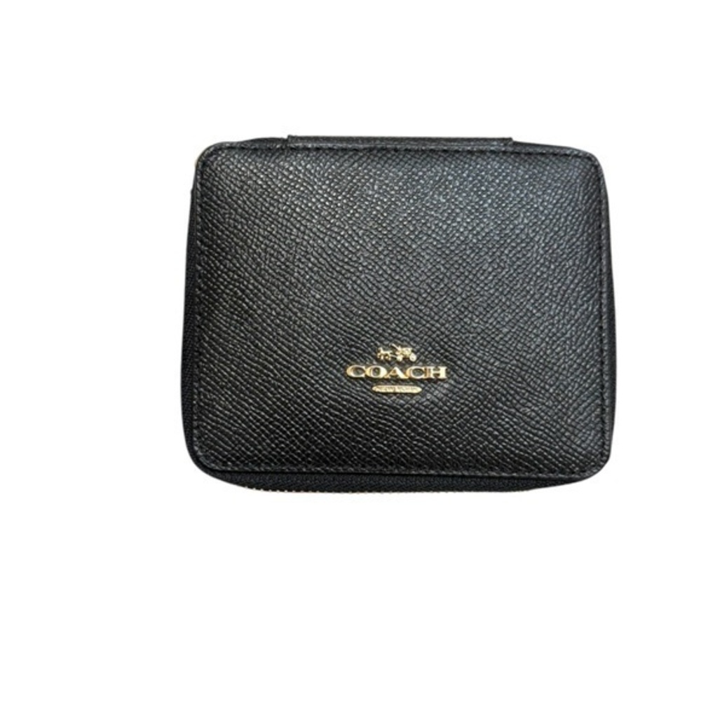 Coach f66502 black gross grain leather jewelry box